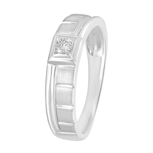 Diamond Finger Ring for Men in Platinum