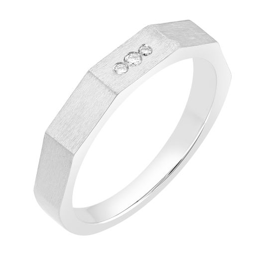 Men's Textured Platinum Ring