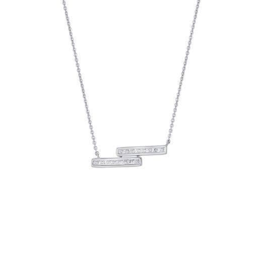 Delicate Bar Design Platinum Necklace