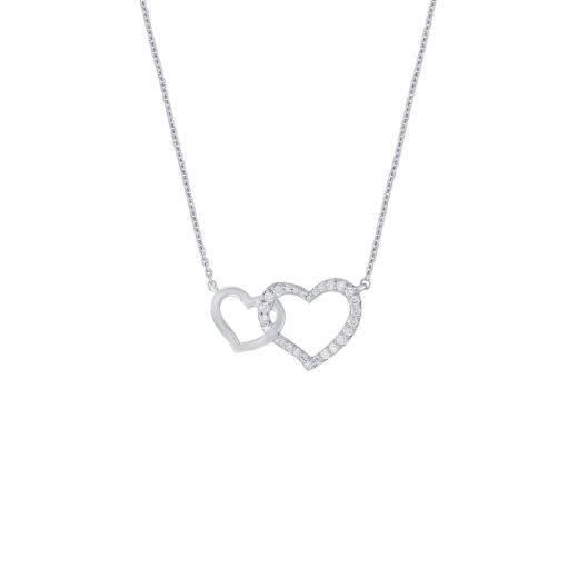 Stunning Platinum Heart Design Necklace