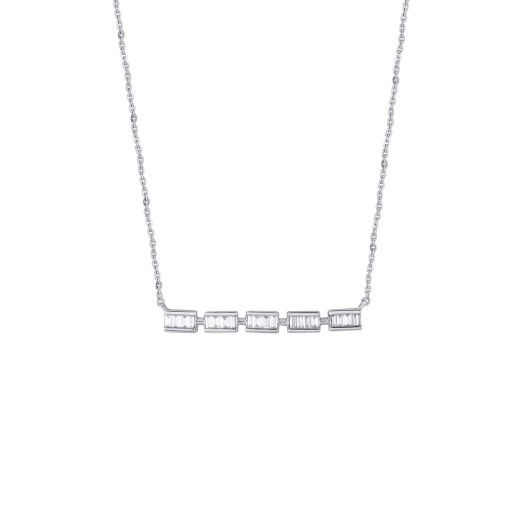 Stunning Bar Design Diamond and Platinum Necklace