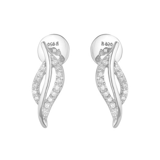 Glossy Diamond Earrings in Platinum