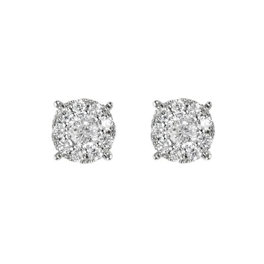 Whimsical Crown Star Earrings in Platinum