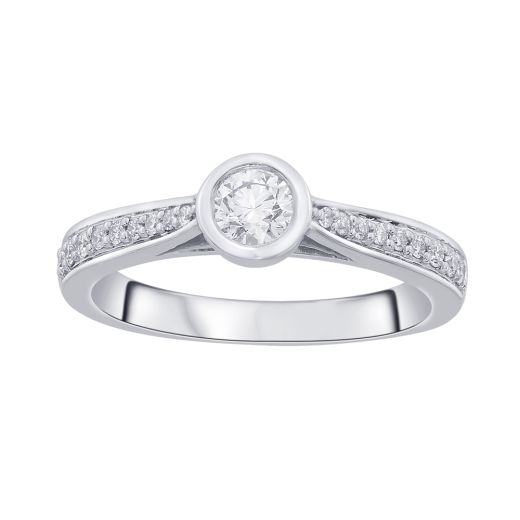 Contemporary Platinum Diamond Ring
