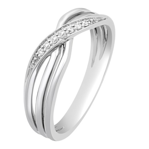 Criscross Design Platinum Finger Ring