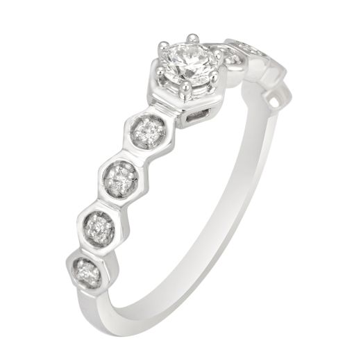 Diamond Studded Platinum Finger Ring