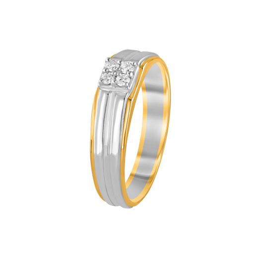Glitsy Platinum and Rose Gold Finger Ring