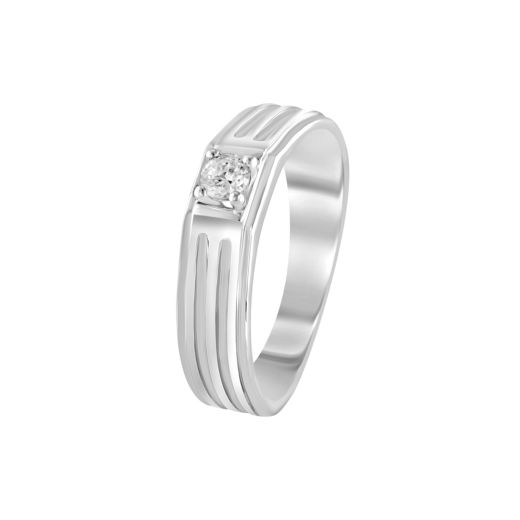 Sparkling Diamond and Platinum Men's Finger Ring