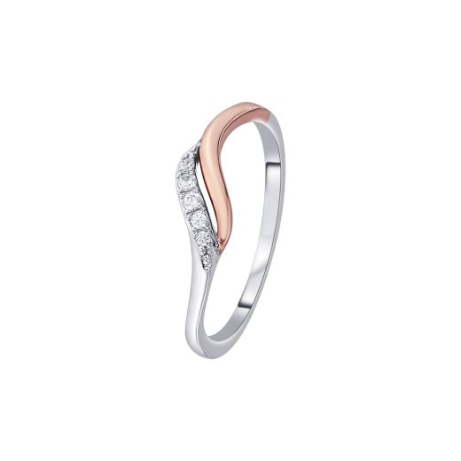 Swirl Design Diamond and Platinum Finger Ring
