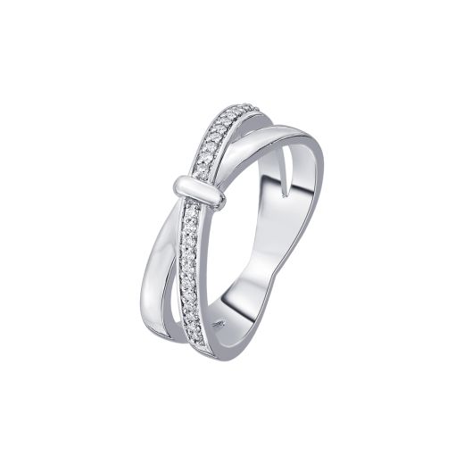 Simple Cross Design Diamond Finger Ring