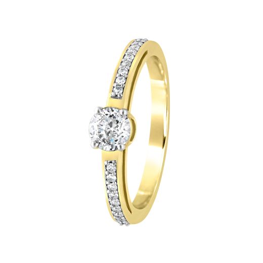 Exquisite 18KT Yellow Gold and Diamond Crown Star Ring