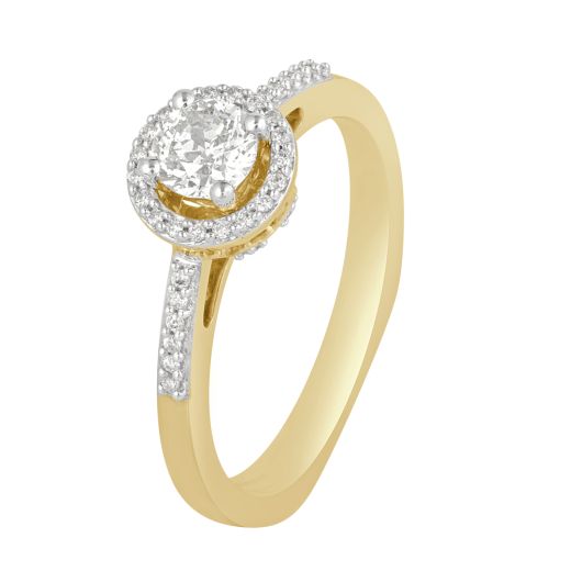Eclectic Diamond Studded Round Finger Ring