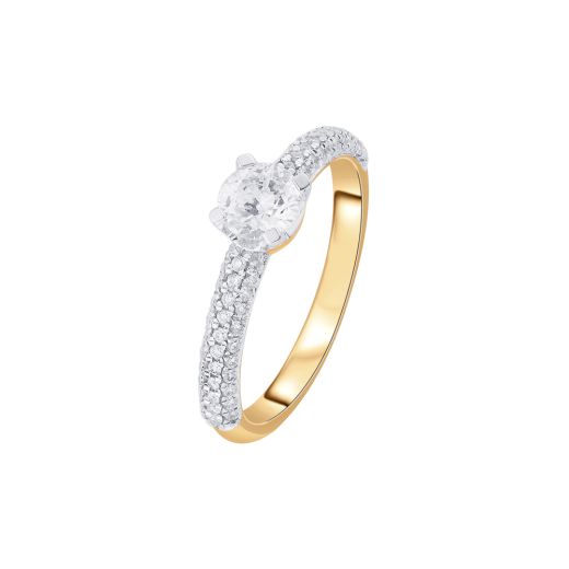 Stunning 18KT Yellow Gold and Diamonds Finger Ring