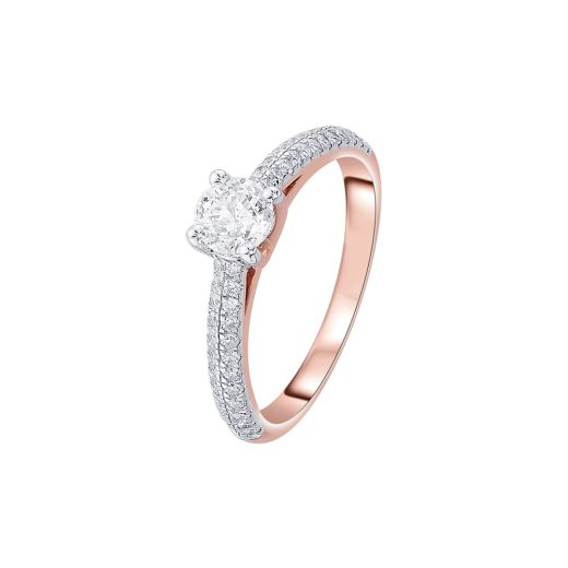 Diamond Solitaire Finger Ring in 18KT Rose Gold