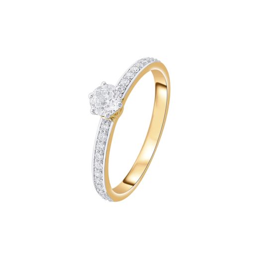 Scintillating 18KT Yellow Gold Diamond Solitaire Ring