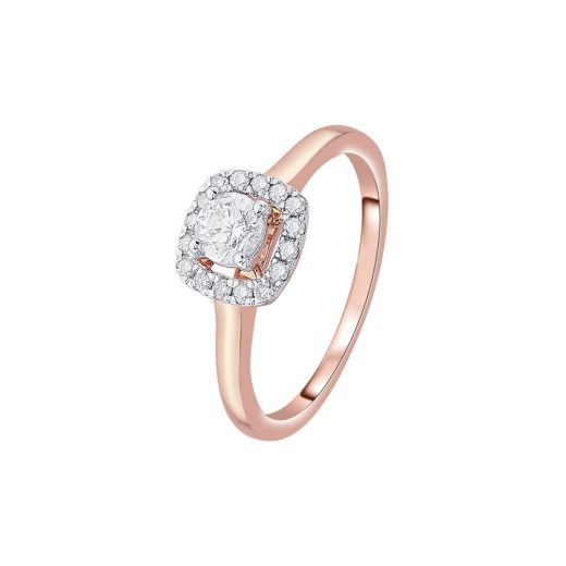 Delicate Diamond Clustered 18KT Rose Gold Ring