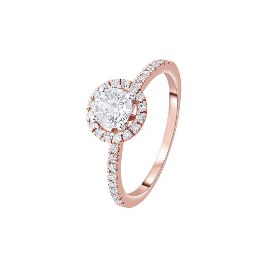 Luxurious Diamond Solitaire Ring in Rose Gold
