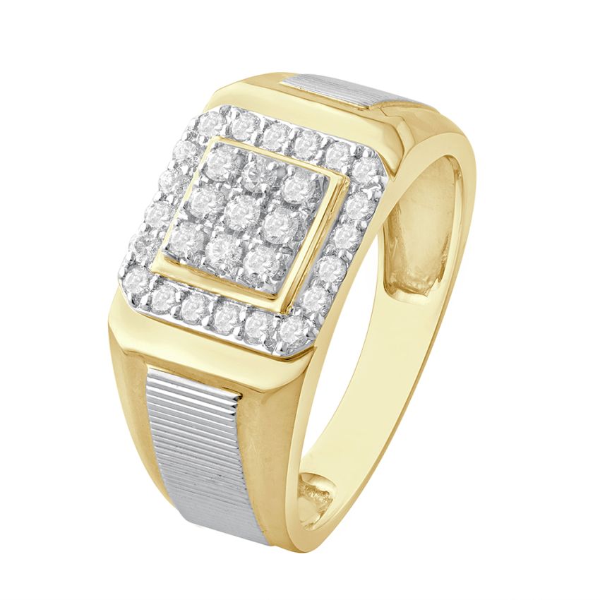 Mid Century Space Age Gents Ring with Diamonds in Twotone Gold | Exquisite  Jewelry for Every Occasion | FWCJ