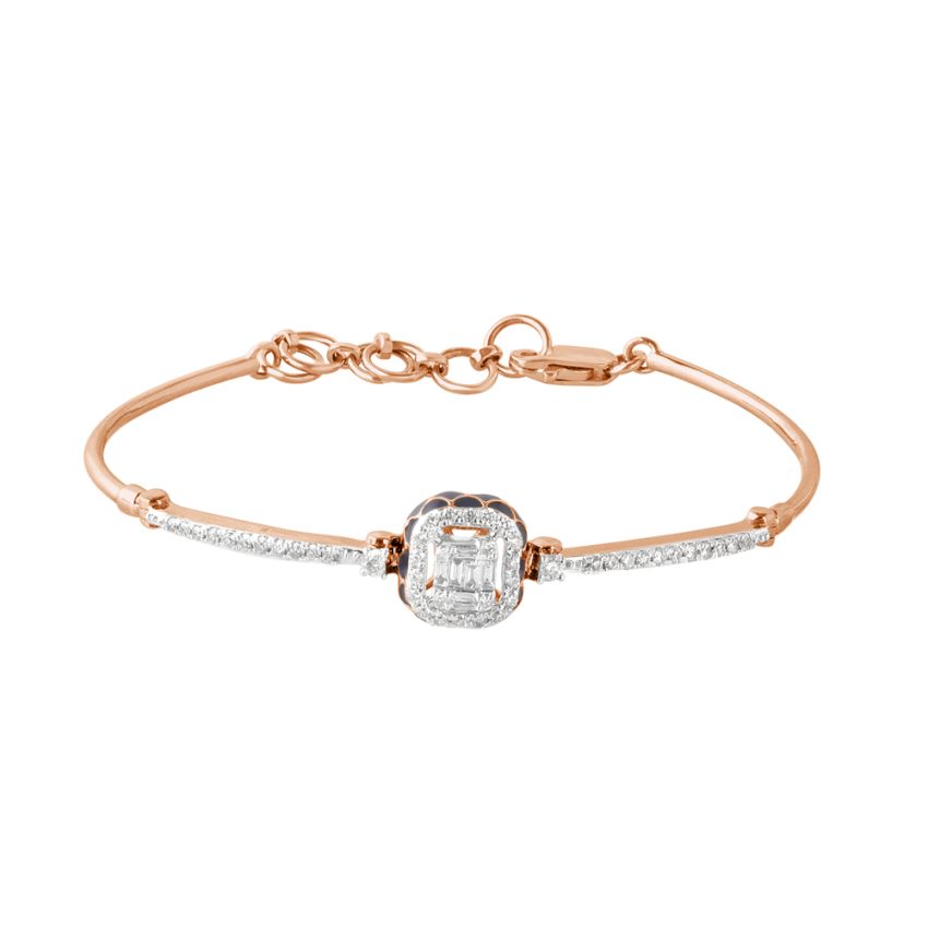 White Gold Baguette Square Diamond Styled Bangle Bracelet – Blizzyjewellery