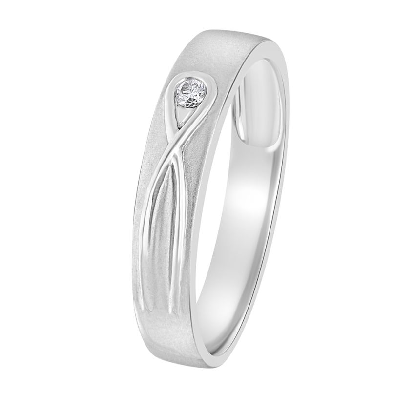 Mens Plain Wedding Ring Platinum - Flat (Matt) | Angelic Diamonds
