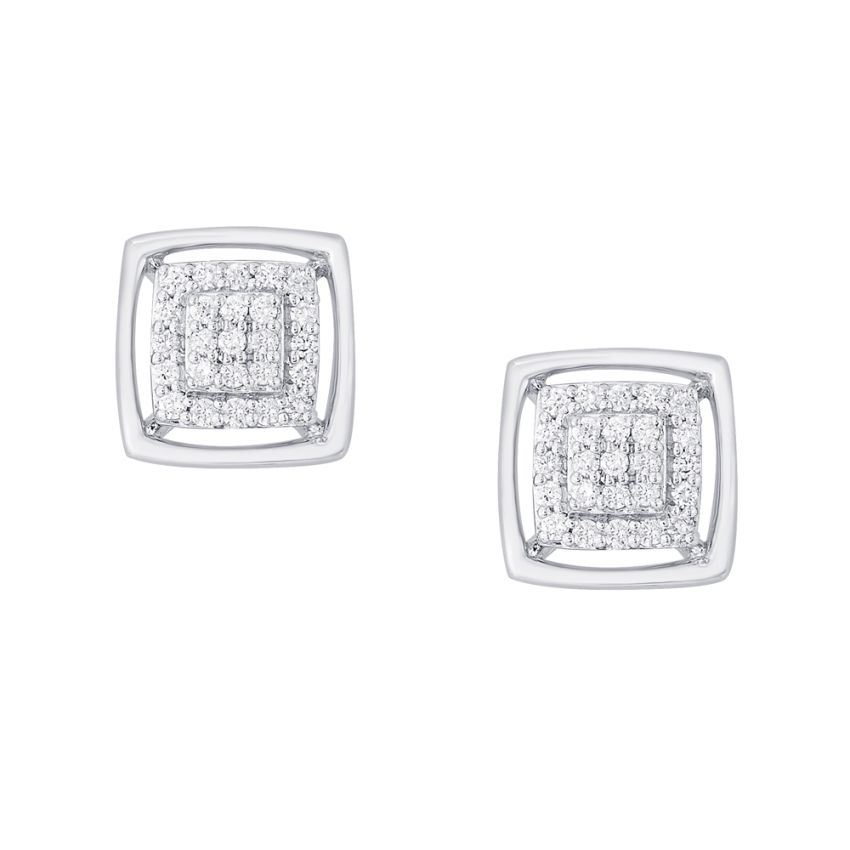 Buy Nilus Collection Gold Plated and Platinum Square Shape Stud Earrings  Platinum and White for (Girls and Women) Online at Best Prices in India -  JioMart.