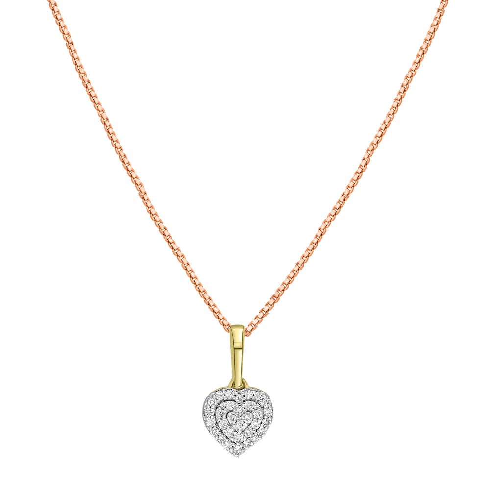 18 kt Rose Gold Heart Shaped Diamond Pendant Online | Jpearls.com