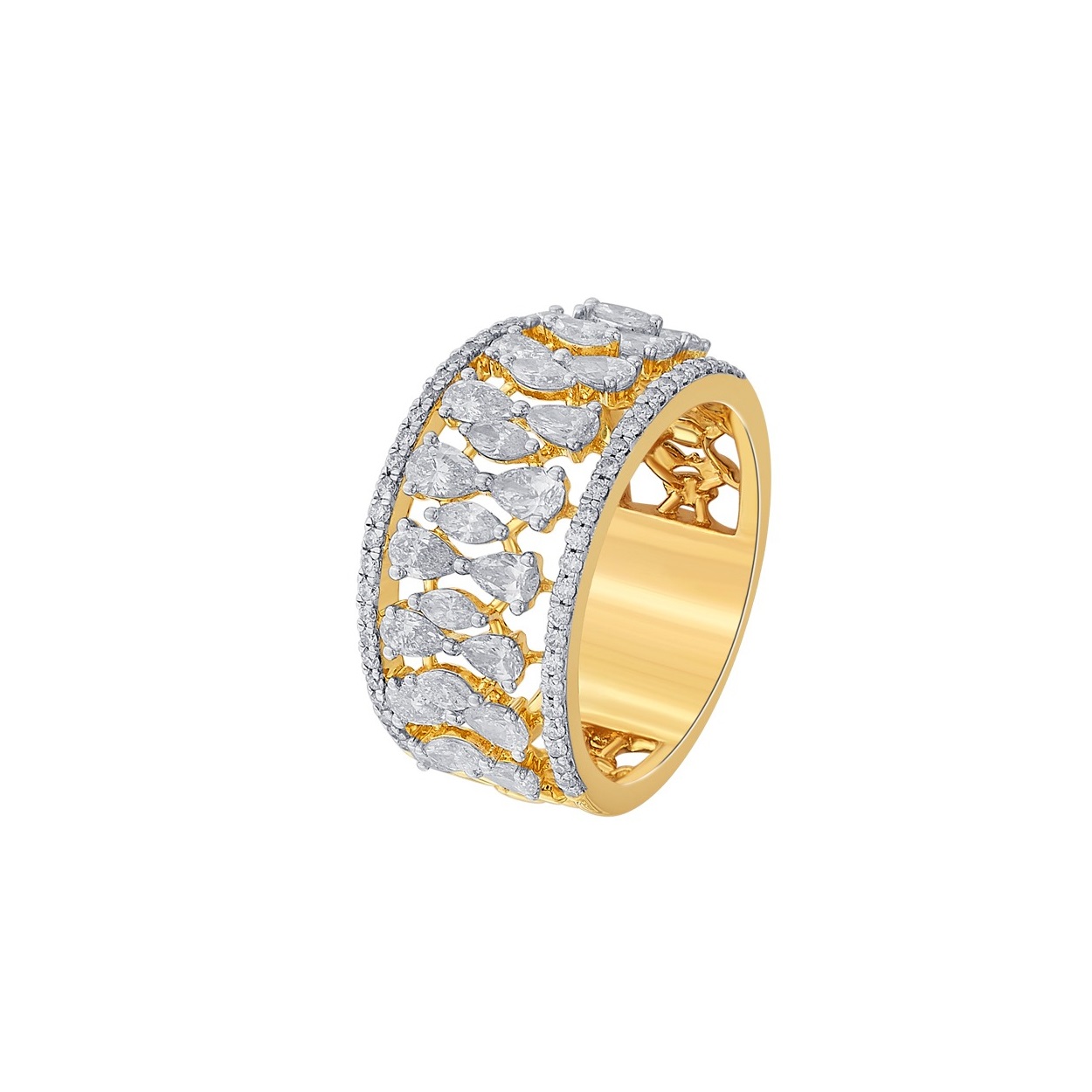 Stylish Gold Plated Diamond Finger Ring For Men