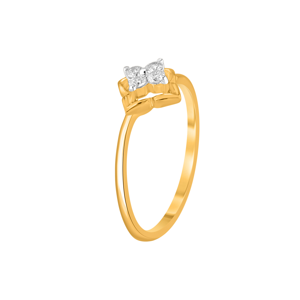 Buy 0.14 CT Sparkles Diamond 18Kt Yellow Gold Flower Diamond Ring For Women  online