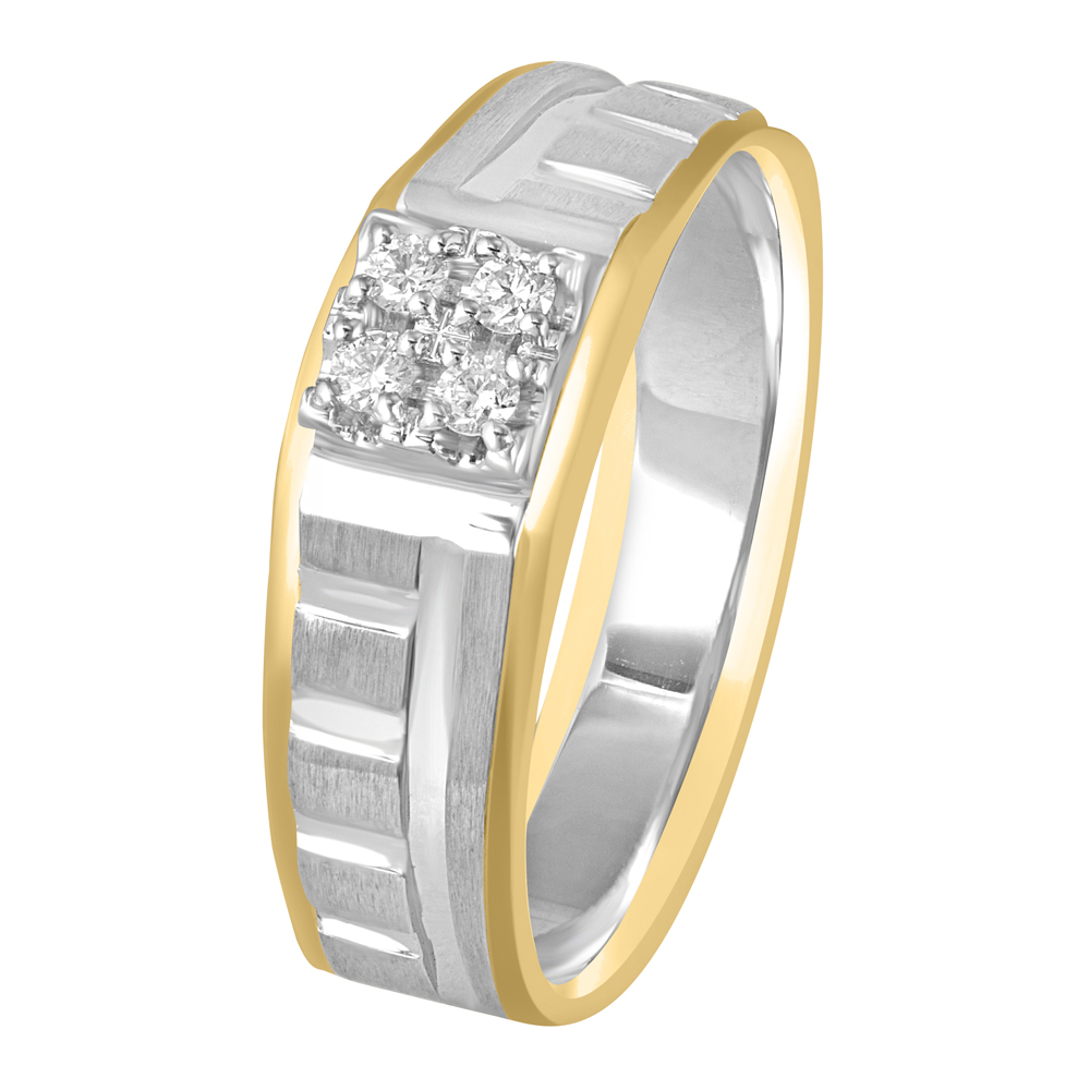 Single Diamond Platinum Ring for Men SJ PTO 311