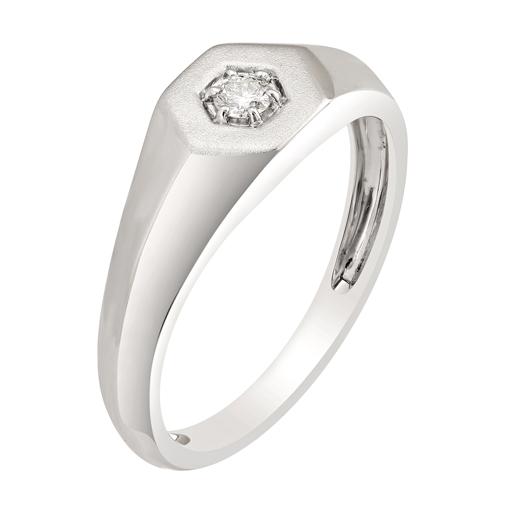 Daesar 14ct White Gold Engagement Ring Men, Wedding Anniversary Ring Men  Matte Cross 4 Prong 0.5ct Round Created Diamond White Gold Ring Size 5 |  Amazon.com