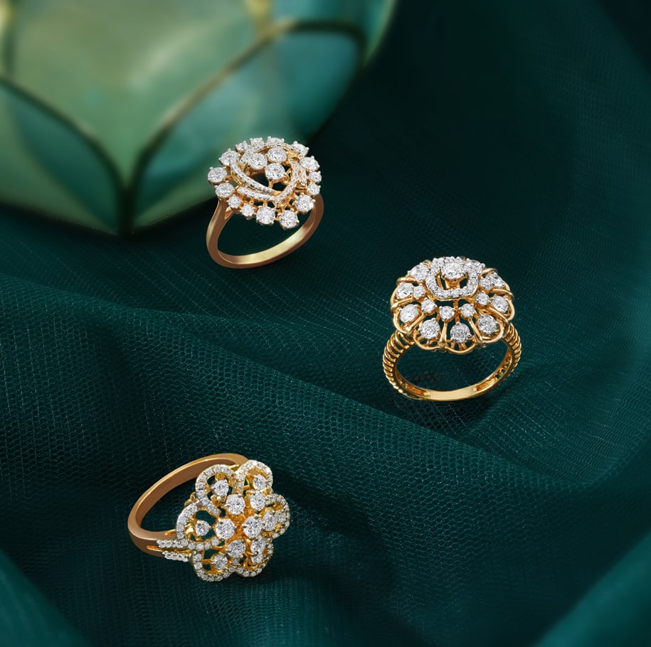 Partywear Adjustable Big Rings Designer Premium American Diamond Jewel –  Zuccii